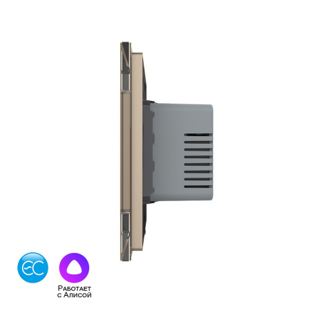 Умный терморегулятор пола EC 16А, сенсорное управление, датчик воздуха, 1 пост, цвет золотой Livolo