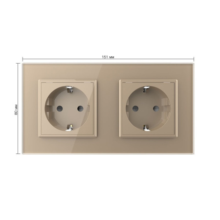 Розетка 2 модуля Золотая Livolo