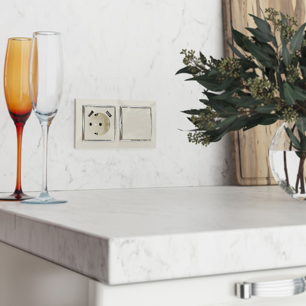 Клавиша для выключателя перекрестного (шампань) СУ IP20 Werkel