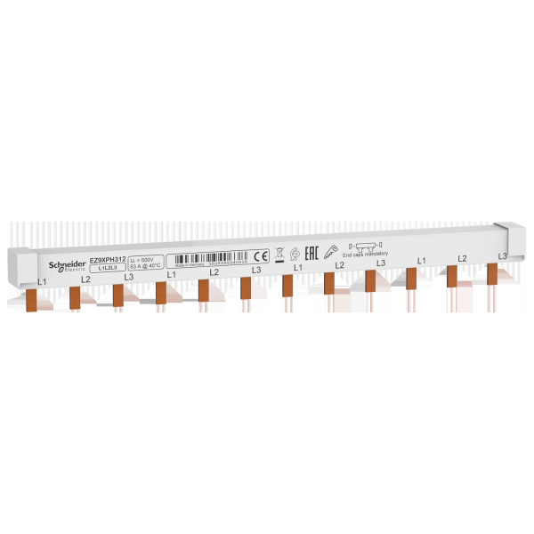 Шинка гребенчатая  3П 12МОД 63А разрезаемая 18ММ Schneider Electric