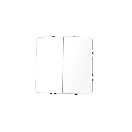 Проходной переключатель встраиваемый Voltum S70 двухклавишный 10А, (белый матовый)