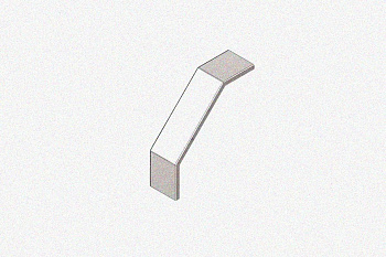 Крышка лотка замкового КЛСЗ 300х50-90 УТ1,5 для поворота трассы вниз на 90, оцинкованный лист, S0,8