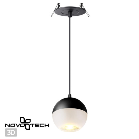Св-к встр.,длина провода 2м IP20 GU10 9W 220V GARN черный NOVOTECH