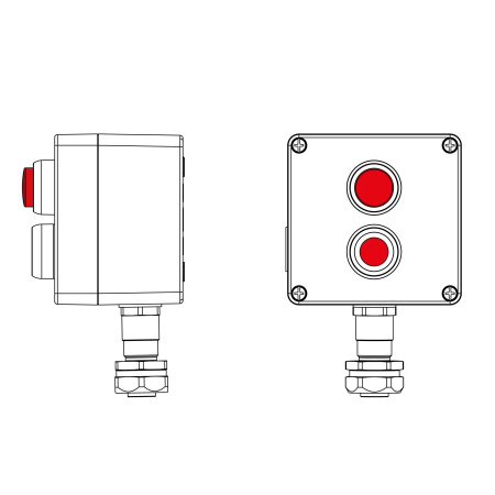 Взрывозащ. пост упр. из алюминия CPE-A-12-(1xP1R(11)-1xLR(250))-1xKAEPM2MHK-20(C)1Ex d e IIC Т5 Gb / Ex tb IIIC T95°C Db IP66 DKC