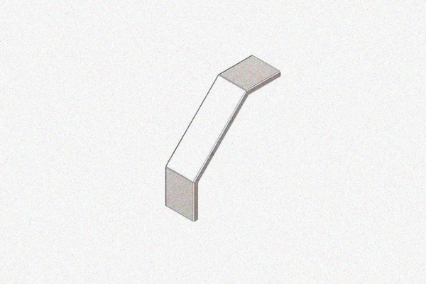 Крышка лотка замкового КЛСЗ 300х50-90 УТ1,5 для поворота трассы вниз на 90, оцинкованный лист, S0,8