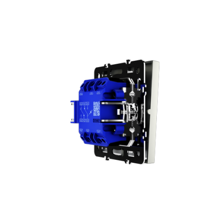 Проходной переключатель встраиваемый Voltum S70 двухклавишный с подсветкой 10А, (сталь)