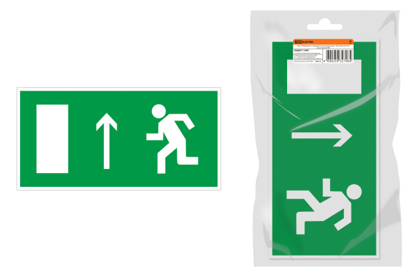 Знак "Направление к эвакуационному выходу прямо" 350х124мм для ССА инд. упаковка TDM Знак "Направление к эвакуационному выходу прямо" 350х124мм для ССА инд. упаковка TDM