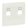 Валенсия Лицевая панель розетки RJ-45 2-местная жемчуг EKF