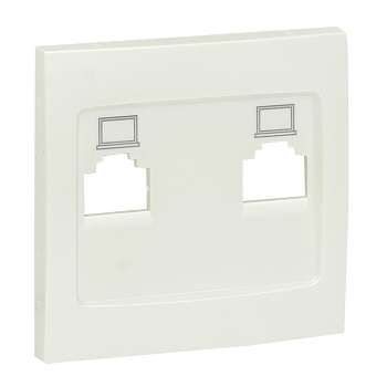 Валенсия Лицевая панель розетки RJ-45 2-местная жемчуг EKF