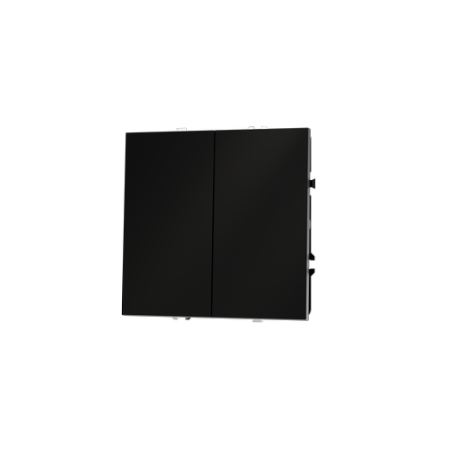 Выключатель встраиваемый Voltum S70 двухклавишный 10А, (черный матовый)