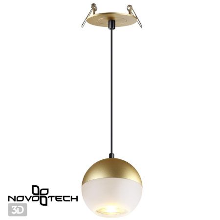 Св-к встр.,длина провода 2м IP20 GU10 9W 220V GARN матовое золото NOVOTECH