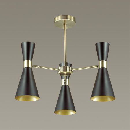 Люстра потолочная E14 3*60W 220V QUINN античная бронза/матовый черный LUMION