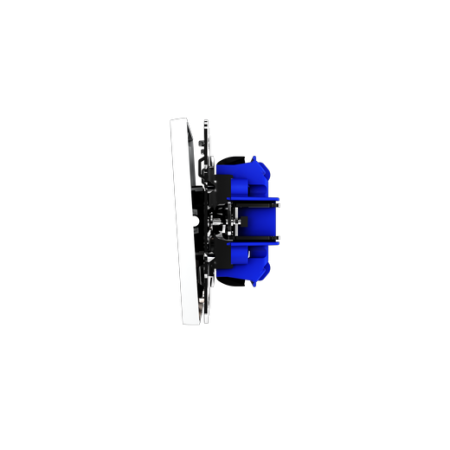 Проходной переключатель встраиваемый Voltum S70 двухклавишный с подсветкой 10А, (белый матовый)