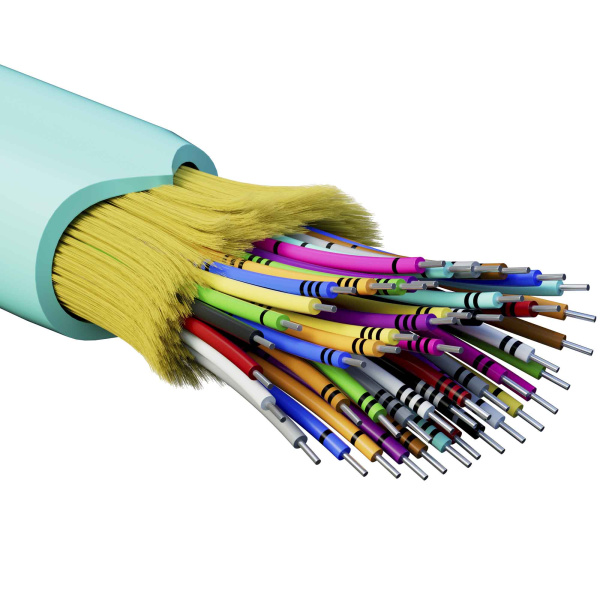 Кабель волоконно-оптический, распределительный, арамидные упрочняющие нити, для внутренней прокладки, нг(А)-HF, 48 ОВ, категорияOM3 (G.651.1) плотный 
