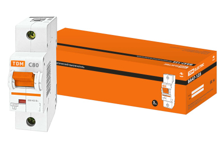 Выключатель автоматический ВА МОД ВА47-125 1П 80А 15кА С TDM