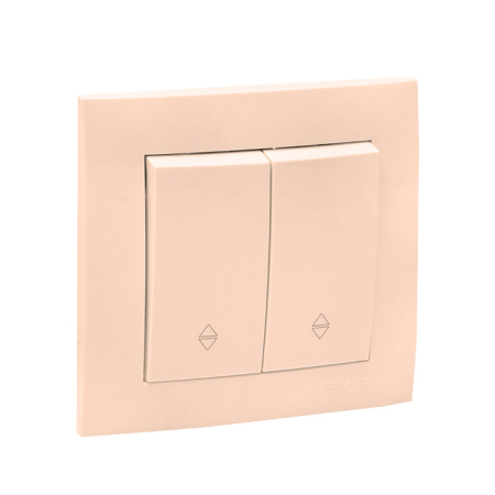 Валенсия Выключатель 2-кл, 10А кремовый проходной EKF