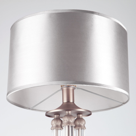 Торшер с абажуром 1*E14 40Вт прозрачный, сатинированный никель IP20 Adagio (01046/1 сатин-никель) Eurosvet