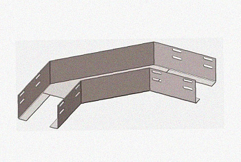 Лоток угловой глухой КГГ 150х100-90 У3 поворот на 90, окрашенный, S1,5