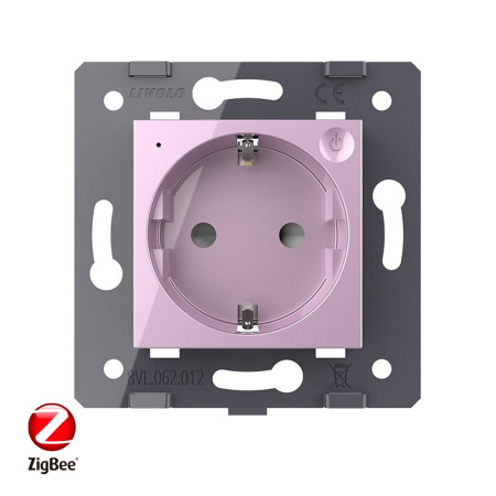 Розетка ZigBee (Wi-Fi) с з/з с защитными шторками 16A, цвет розовый (механизм) Livolo Розетка ZigBee (Wi-Fi) с з/з с защитными шторками 16A, цвет розовый (механизм) Livolo