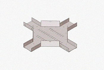 Лоток крестообразный замковый глухой КМЗГ 80х80 УТ1,5, горячее цинкование, S0,8