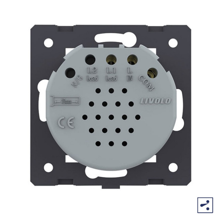Сенсорный проходной (перекрестный) выключатель 1 клавиша Quadro (механизм) Livolo
