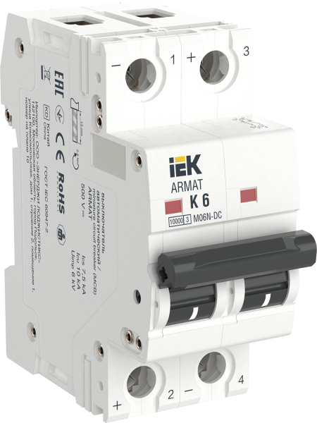 Выключатель автоматический ВА МОД M06N-DC 2П K 6А ARMAT IEK