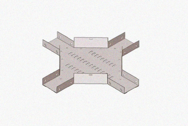 Лоток крестообразный замковый глухой КМЗГ 80х80 УТ1,5, горячее цинкование, S0,8