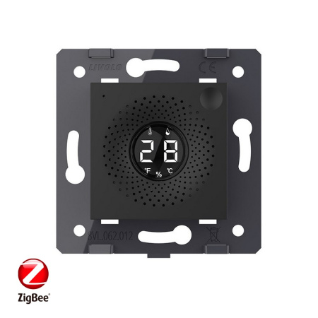 Датчик температуры и влажности ZigBee, цвет черный (механизм) Livolo