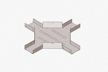 Лоток крестообразный замковый глухой КМЗГ 100х80 УТ1,5, горячее цинкование, S0,8