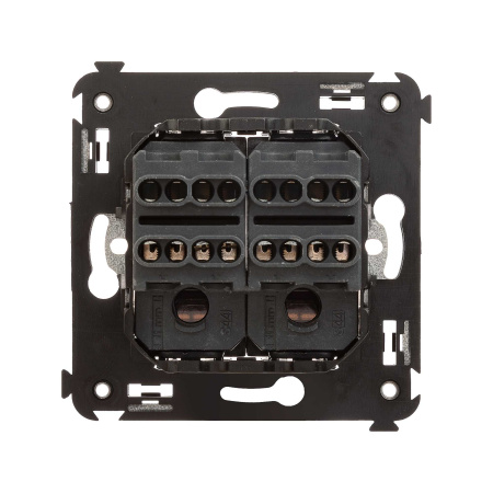 Перекрестный переключатель двухклавишный в стену, "Avanti", "Закаленная сталь" DKC