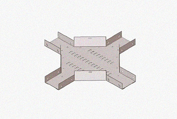 Лоток крестообразный замковый перфорированный КМЗ 400х65 УТ1,5, горячее цинкование S1,5