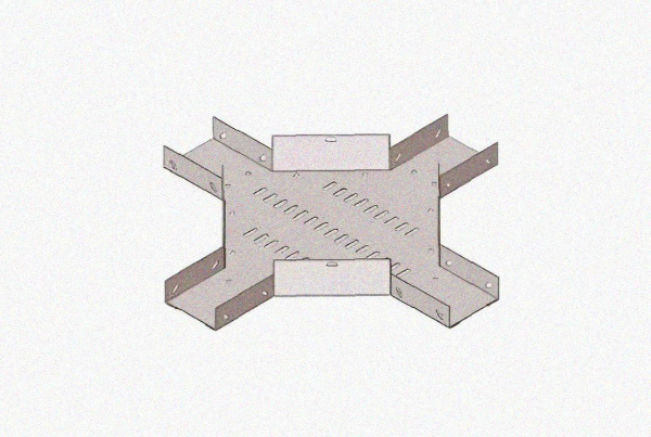 Лоток крестообразный замковый перфорированный КМЗ 400х65 УТ1,5, горячее цинкование S1,5