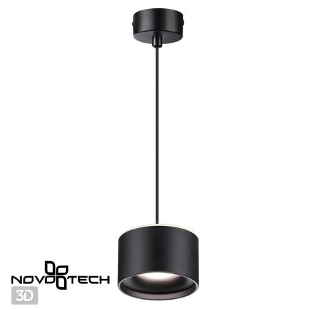 Св-к накл.с перекл.цв.темп.,пров.2м IP20 LED 3000К/4000К/6000К 12W вниз+3W вверх черн GIRO NOVOTECH