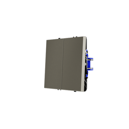 Выключатель с самовозвратом встраиваемый Voltum S70 двухклавишный 10А, (шелк)