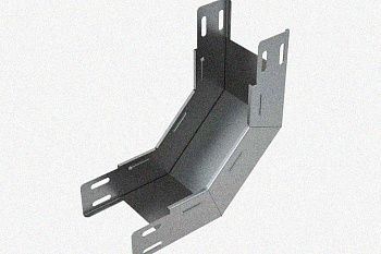 Лоток замковый глухой КСЗГ 200х100-45 УТ1,5 для поворота трассы вниз на 45, горячее цинкование, S1,5