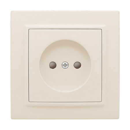 Минск Розетка 1-мест, СП б/з 10 А с защ, штор, бежевый EKF Минск Розетка 1-мест, СП б/з 10 А с защ, штор, бежевый EKF