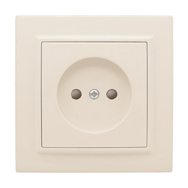 Минск Розетка 1-мест, СП б/з 10 А с защ, штор, бежевый EKF Минск Розетка 1-мест, СП б/з 10 А с защ, штор, бежевый EKF