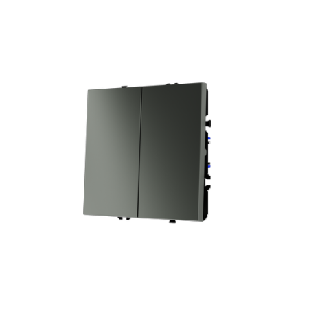 Проходной переключатель встраиваемый Voltum S70 двухклавишный 10А, (титан)