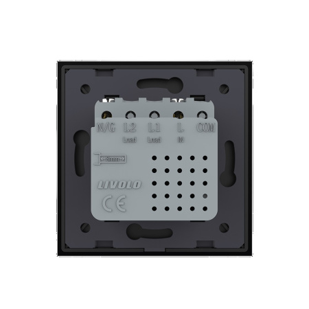 Розетка USB type C с блоком питания 45W Livolo1 пост Черная VL-C7VUC-2BP