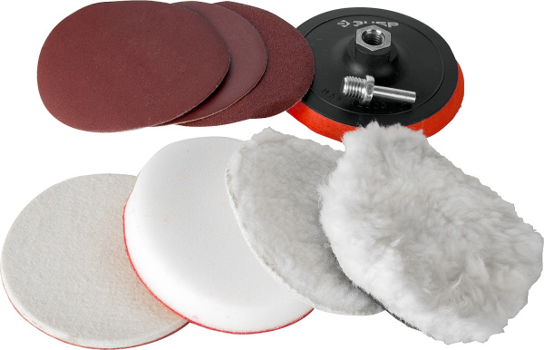 Набор "ЭКСПЕРТ" насадки полировальные для дрели/УШМ, 125мм, 7шт ЗУБР