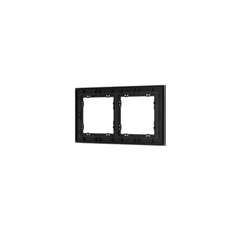 Рамка стеклянная Voltum S70 на 2 поста, (черный, стекло)