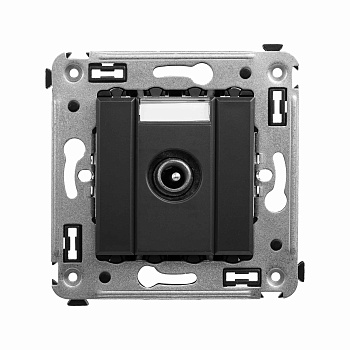 Розетка TV проходная в стену, "Avanti", "Черный матовый" DKC