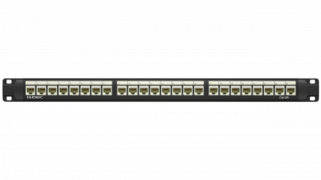 Патч-панель 19",1U,CAT6А, 24 модуля RJ45, неэкранированная DKC
