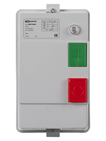 Контактор КМН34062 40А в оболочке с индикатором Ue=380В/АС3 IP54 TDM