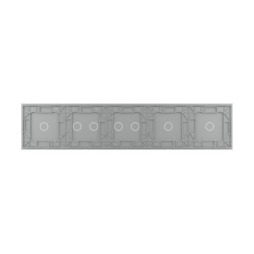 Панель для пяти сенсорных выключателей, 7 клавиш (1+1+2+2+1), цвет серый, стекло Livolo фото 4
