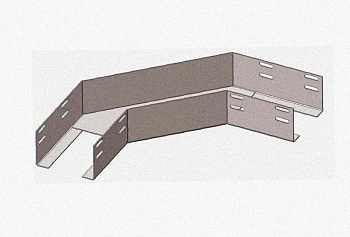 Лоток угловой замковый перфорированный КГЗ 300х200-90 УТ1,5 поворот на 90, горячее цинкование, S1,5