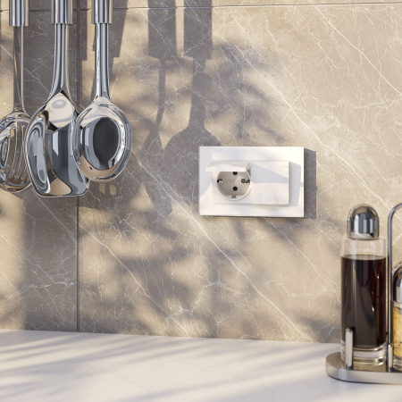 Розетка двойная влагозащ. с зазем. с защит. крышками и шторками (белый) СУ IP44 Werkel