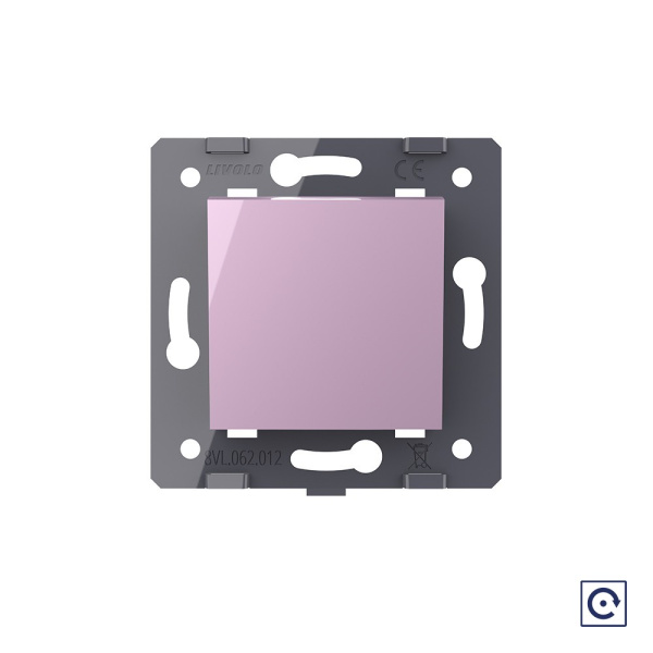 Одноклавишная механическая кнопка (звонок), цвет розовый (механизм) Livolo