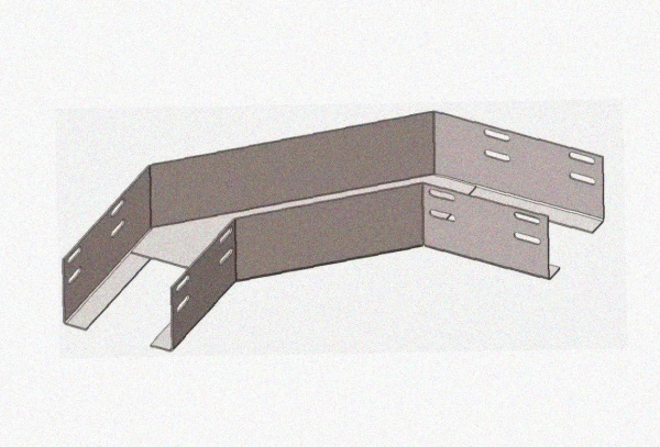 Лоток угловой замковый перфорированный КГЗ 400х65-90 УХЛ1 поворот на 90, горячее цинкование, S1,5