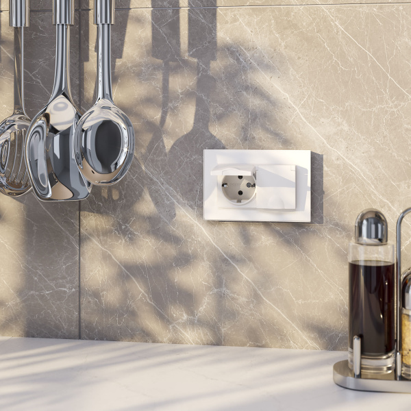 Розетка двойная влагозащ. с зазем. с защит. крышками и шторками (белый) СУ IP44 Werkel